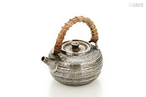 SILVER TEAPOT WITH LUO XUAN PATTERNS