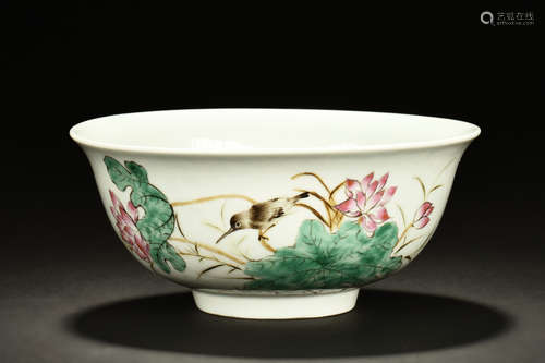 FAMILLE ROSE 'BIRDS' BOWL