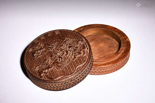 SUANZHI WOOD CARVED BOX WITH COVER