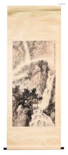 FU BAOSHI: INK AND COLOR ON PAPER PAINTING 'LANDSCAPE'