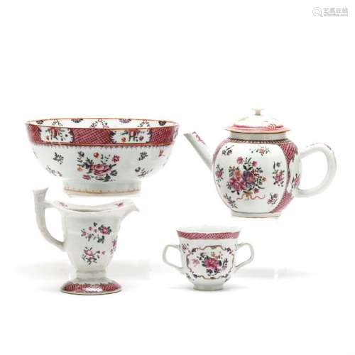 Four Pieces of Famille Rose Porcelain