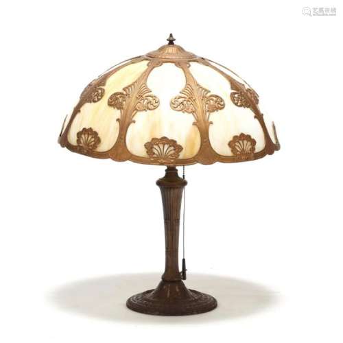 Miller Slag Glass Parlour Lamp