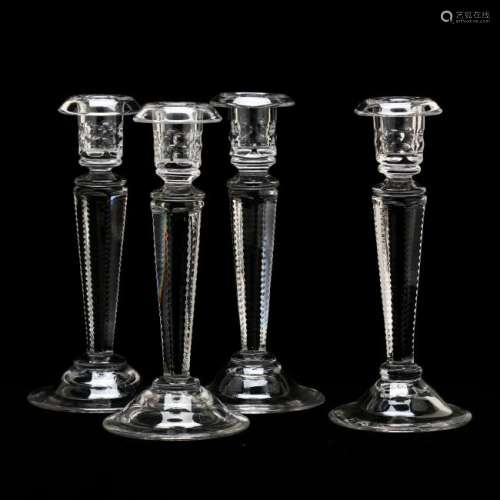 A Set of Four Royal Brierley Crystal Candlesticks