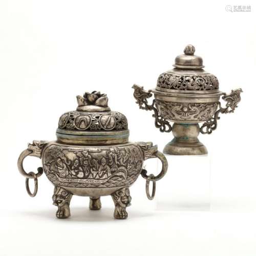 Two Chinese Incense Burners