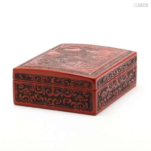 A Large Chinese Red Cinnabar Lacquered Box