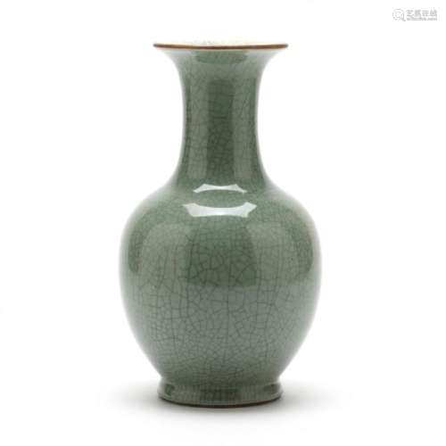 A Chinese Celadon Crackle Vase