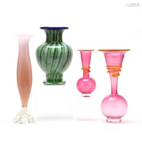 (4 Pc.) Art Glass Group