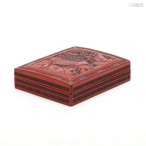 A Japanese Red Cinnabar Lacquer Box