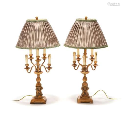 Pair of Italianate Style Candelabra Table Lamps