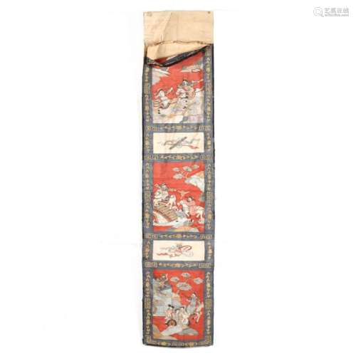 A Chinese Kesi Woven Silk Panel