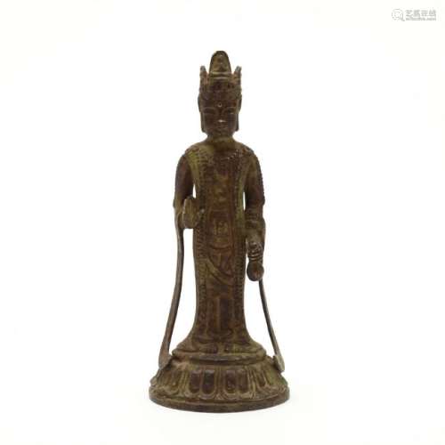 A Standing Guanyin Statue