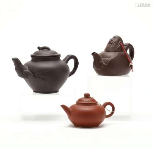 Three Chinese Ceramic Teapots