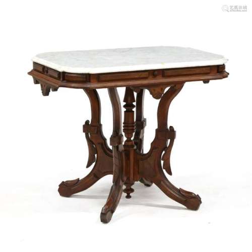 Victorian Renaissance Revival Marble Top Table