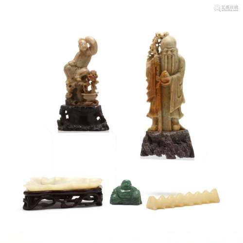 A Group of Chinese Hardstone Decorative Items