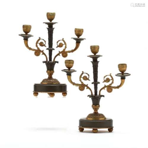 A Pair of French Empire Candelabra