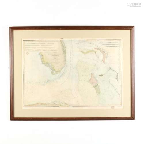 19th Century French Sea Chart of the Bahamas and
