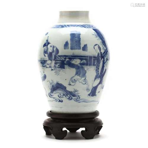 A Chinese Porcelain Blue and White Jar