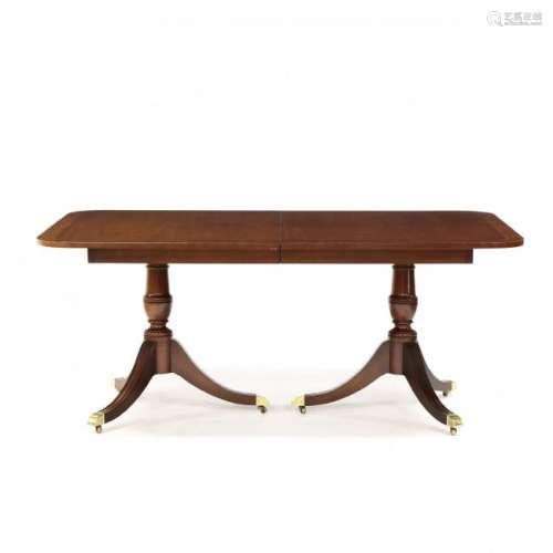 Kindel, Federal Style Inlaid Double Pedestal Dining