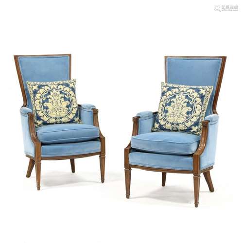 Pair of Provincial Tall Back Arm Chairs