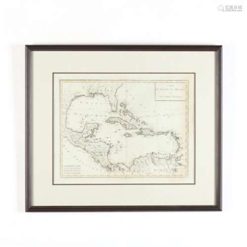 Napoleonic Era French Map of the Caribbean and Its