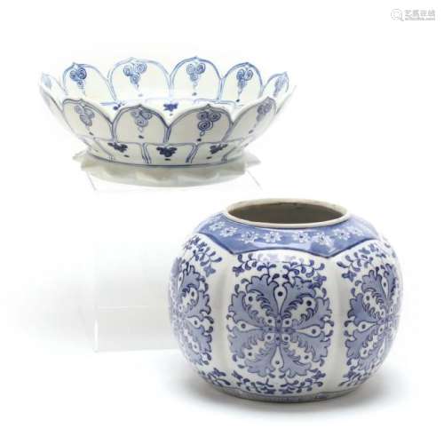 Two Contemporary Blue & White Chinese Porcelains