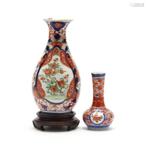 Two Japanese Imari Porcelain Vases