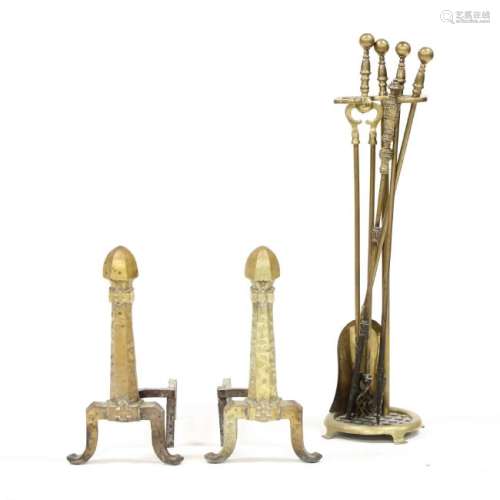 Antique Andirons and Fireplace Tools