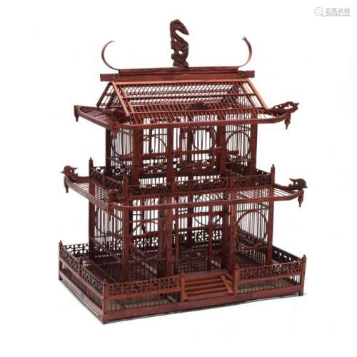 Chinese Pagoda Form Bird Cage