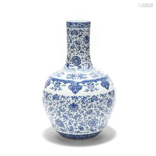 A Very Large Chinese Blue and White Bottle Vase