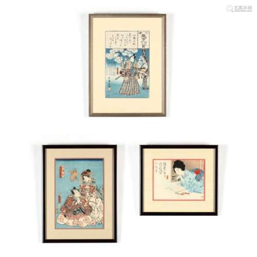 A Group of Japanese Woodblock Prints by Kunisada,