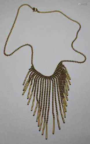 JEWELRY. Modernist Italian 14kt Gold Necklace.