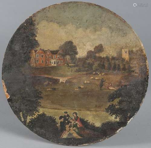 Pair of English oil on canvas landscapes, 19th c.