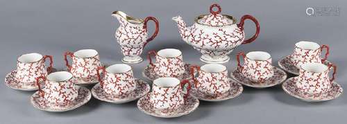 KPM red coral porcelain tea service.