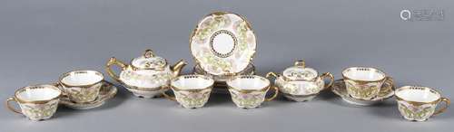 J. Pouyat Limoges porcelain tea service.