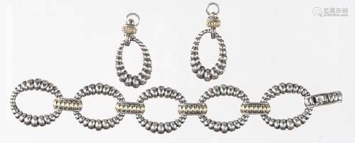 Lagos Caviar sterling silver and 18K gold Links b