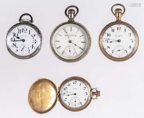 Group of four pocket watches, to include a stainl