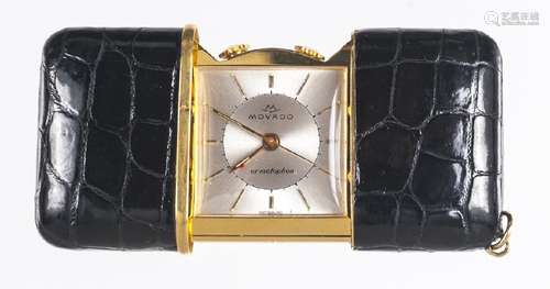 Movado Ermetophon purse watch, with a faux reptil