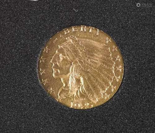 Two and a half dollar Indian Head gold coin, 1925