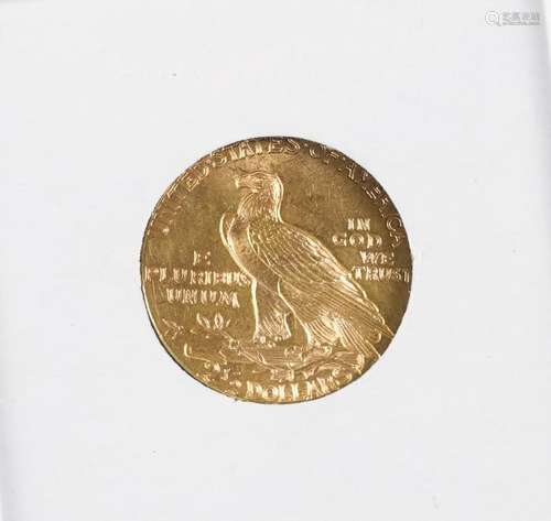 Two and a half dollar Indian Head gold coin, 1926