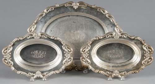 Pair of Whiting sterling silver serving dishes, t