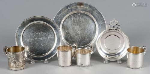 Sterling silver, to include four child's cups, 26