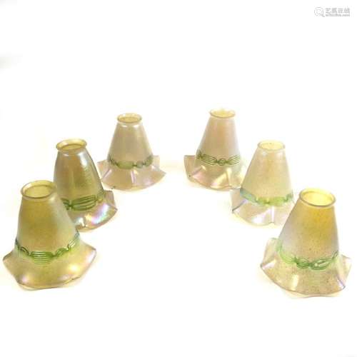 Six Art Deco Glass Shades