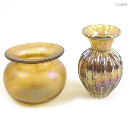 Two Art Glass Miniature Vases