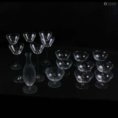 Josef Hoffman, 16 Piece Decanter and Stemware