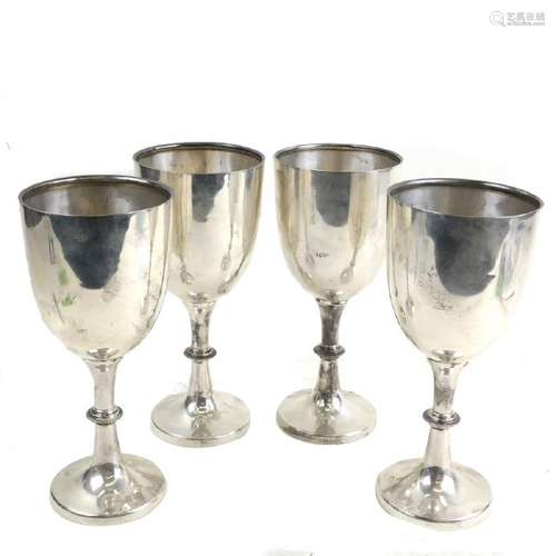 Set of Four Victorian Sterling Goblets