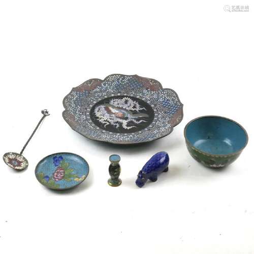 Six Cloisonne and Enamel Items