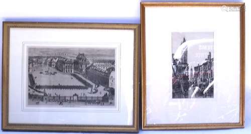 Two Prints, Canal Scene and Versailles