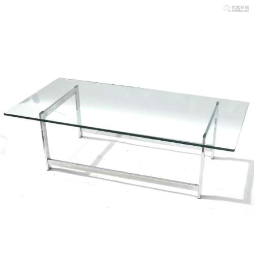 Modern Chrome and Glass Cocktail Table