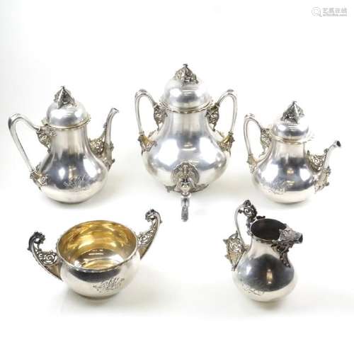 Rare Tiffany & Co. Sterling 5-Piece Tea & Coffee