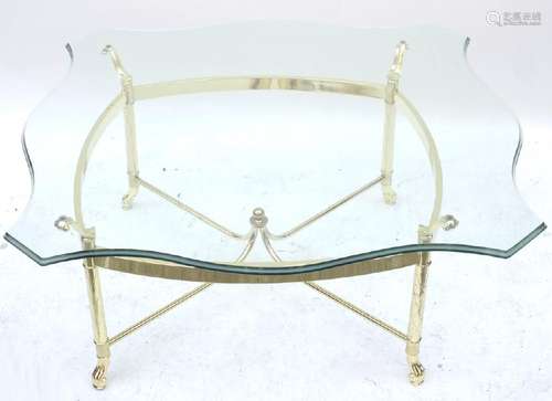 Brass and Glass Cocktail Table